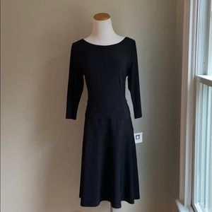 NEW Black Anne Klein long sleeve dress